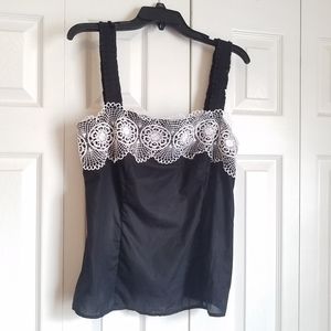 COPY - LOFT black and lace blouse